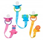 Соска-пустышка силиконовая, Курносики 1 шт арт. 13025 на цепочке с прищепкой