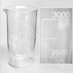 Стакан лабораторный, 3000 мл 1 шт В-1-3000 арт. 10003836 высокий с делениями с носиком стеклянный (стекло марки ТС)