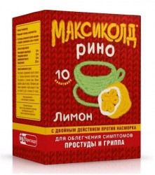 Максиколд Рино, порошок для приготовления раствора для приема внутрь 15 г 10 шт лимонный пакетики