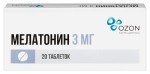 Мелатонин, таблетки покрытые оболочкой пленочной 3 мг 20 шт