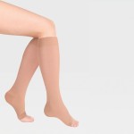 Гольфы компрессионные, Luomma (Люомма) р.  S (II) арт. ID-230 нормал (35-39 см) Идеалиста 1 класс компрессии с резинкой на силиконовой основе и открытым носком карамель
