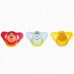Соска-пустышка силиконовая, Бусинка 1 шт арт. 409 Веселые зверушки с кольцом ортодонтическая с 3 до 6 мес.