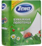 Полотенца бумажные, Zewa (Зева) 2 шт кухонные двухслойные Летняя коллекция белое