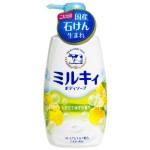 Мыло жидкое для тела, Cow Brand (Ков бренд) 550 мл Милки пенное с керамидами и молочными протеинами цитрусовый аромат диспенсер