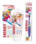 Зубная паста для детей, Lacalut (Лакалют) 50 мл беби до 4 лет для молочных зубов с витаминами А и Е + зубная щетка