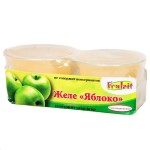 Желе фруктовое, Frulait (Фрулайт) 118 г 2 шт Яблоко с кусочками кокоса пластиковые стаканчики + ложечки