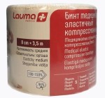 Бинт медицинский эластичный компрессионный, Lauma (Лаума) р. 8смх3.5м модель 5 средней растяжимости