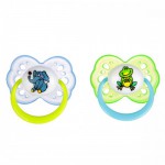 Соска-пустышка силиконовая, Бусинка 1 шт арт. 416 Цветочек с кольцом с прикусом 0-3 мес