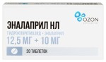 Эналаприл НЛ, таблетки 12.5 мг+10 мг 20 шт