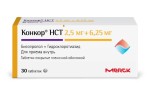 Конкор НСТ, таблетки покрытые оболочкой пленочной 2.5 мг+6.25 мг 30 шт