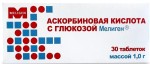 Аскорбиновая кислота с глюкозой Мелиген, таблетки 100 мг / 1 г 30 шт БАД