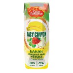 Коктейль, Сады Придонья 250 мл Easy Смузи банан фруктовый микс (яблоки, виноград, клубника) со злаками с мякотью