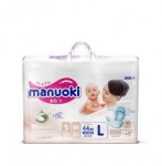 Подгузники, Manuoki (Мануоки) 12+ кг р. L 44 шт бриллиантовая серия